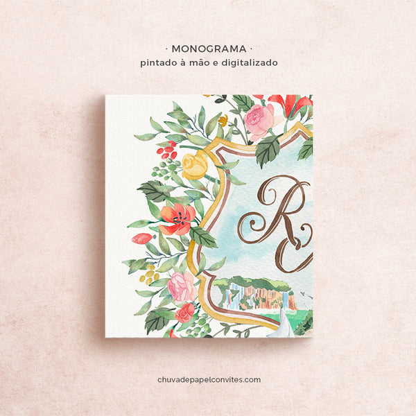 Monograma aquarela